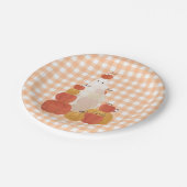 Cute Invisible Halloween Pumpkin Ghost Gingham Papieren Bordje (Gekanteld)
