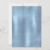 Cute iridescen ice blue faux monogram kaart (Achterkant)