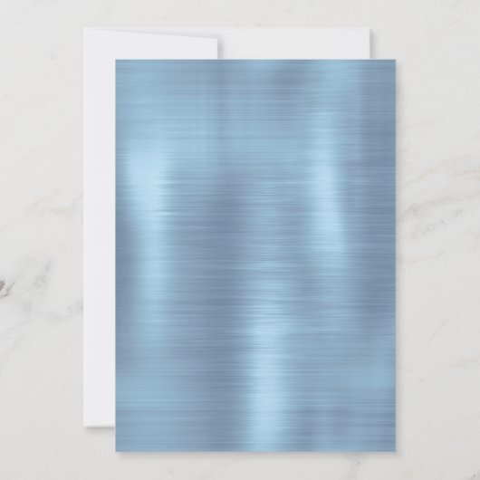 Cute iridescen ice blue faux monogram kaart (Achterkant)