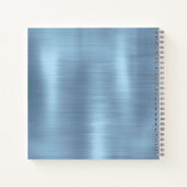 Cute iridescen ice blue faux monogram notitieboek (Achterkant)