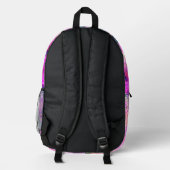 Cute iridescen Silfaux glitter monogram Bedrukte Rugzak (Achterkant)