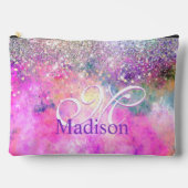 Cute iridescen Silfaux glitter monogram Etui (Voorkant)