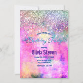 Cute iridescen Silfaux glitter monogram Kaart (Voorkant)