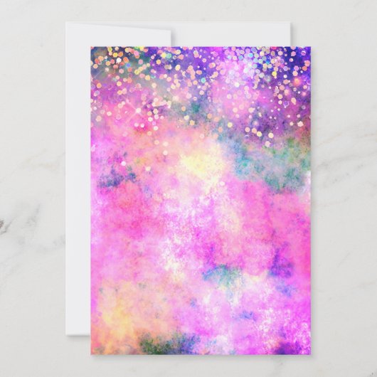 Cute iridescen Silfaux glitter monogram Kaart (Achterkant)