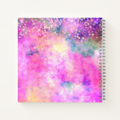 Cute iridescen Silfaux glitter monogram notebook Notitieboek (Achterkant)