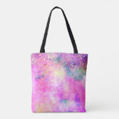 Cute iridescen Silfaux glitter monogram notebook Tote Bag (Achterkant)