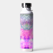 Cute iridescen Silfaux glitter monogram notebook Waterfles (Links)