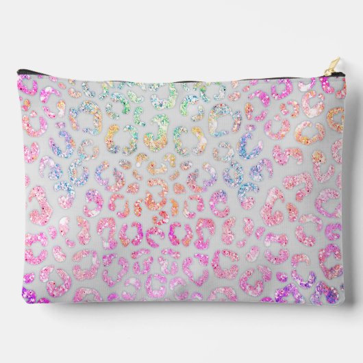 Cute iridescent Animal print glitter monogram Etui (Achterkant)