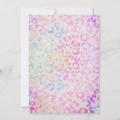 Cute iridescent Animal print glitter monogram Kaart (Achterkant)