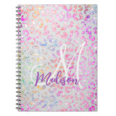 Cute iridescent Animal print glitter monogram Notitieboek (Voorkant)