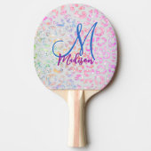 Cute iridescent Animal print glitter monogram Tafeltennisbatje (Voorkant)
