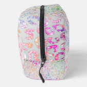 Cute iridescent Animal print glitter monogram Toilettasje (Rechts)