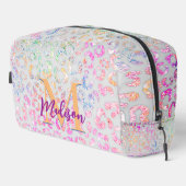 Cute iridescent Animal print glitter monogram Toilettasje (Rechterhoek)