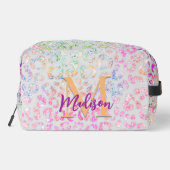 Cute iridescent Animal print glitter monogram Toilettasje (Achterkant)