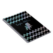 Cute Iridescent Glittery Unicorn Zigzag Custom Notitieboek (Rechterzijde)