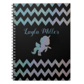 Cute Iridescent Glittery Unicorn Zigzag Custom Notitieboek (Voorkant)