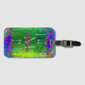 Cute iridescent green Glitter Drivers monogram Bagagelabel (Voorkant (horizontaal))