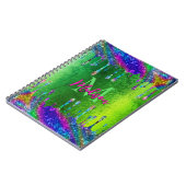 Cute iridescent green Glitter Drivers monogram Notitieboek (Linkerzijde)