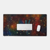 Cute iridescent kleurig faux glitter monogram bureaumat (Keyboard & Muis)