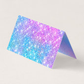 Cute iridescent kleurige faux glitter monogram lug visitekaartje (Achterkant)