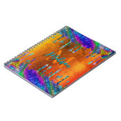 Cute iridescent oranje Glitter Drift monogram Notitieboek (Linkerzijde)