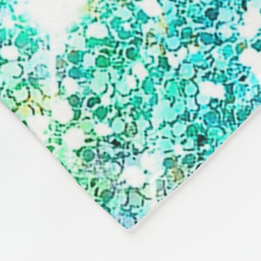 Cute iridescent paars blauwgroen faux glitter mono fleece deken (Hoek)