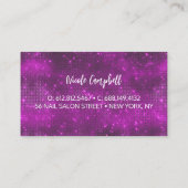 Cute iridescent paars blauwgroen faux glitter mono visitekaartje (Achterkant)