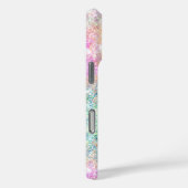 Cute iridescent roze faux glitter monogram Case-Mate iPhone case (Achterkant / Rechts)