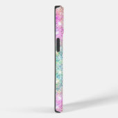 Cute iridescent roze faux glitter monogram Case-Mate iPhone case (Achterkant / Rechts)
