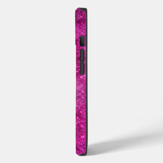 Cute iridescent roze faux glitter monogram Case-Mate iPhone case (Achterkant / Links)