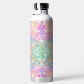 Cute iridescent roze faux glitter monogram waterfles (Rechts)