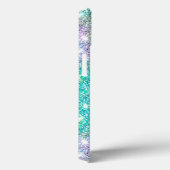 Cute iridescent turquoise faux glitter monogram Case-Mate iPhone case (Achterkant / Rechts)