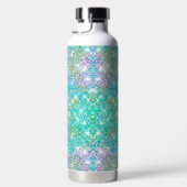 Cute iridescent turquoise faux glitter monogram waterfles (Rechts)