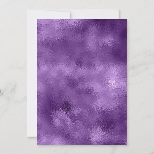 Cute iridescent unicorn blue faux monogram kaart (Achterkant)