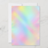 Cute iridescent unicorn faux glitter monogram kaart (Achterkant)