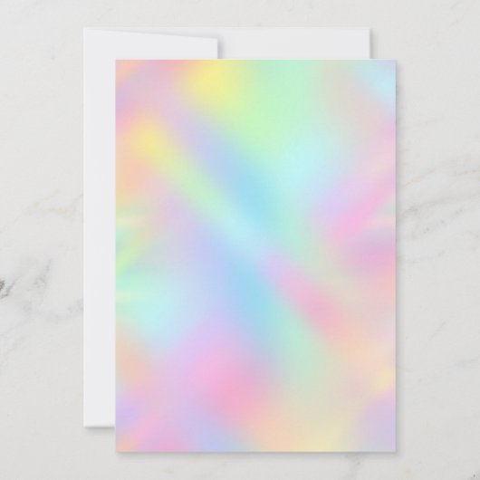Cute iridescent unicorn faux glitter monogram kaart (Achterkant)