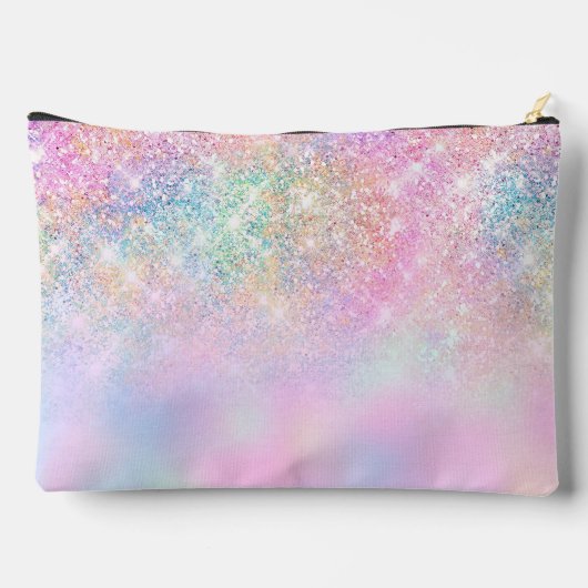 Cute iridescent unicorn ombre glitter monogram etui (Achterkant)
