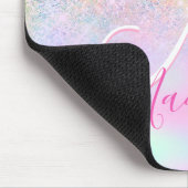Cute iridescent unicorn ombre glitter monogram muismat (Hoek)