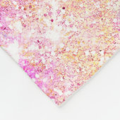 Cute iridescent unicorn roze faux glitter monogram fleece deken (Hoek)