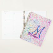 Cute iriserende dierenprint glitters monogram planner (Display)