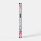 Cute iriserende dierprint glinsterend monogram hoe iPhone 15 case (Rechterkant)