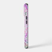 Cute iriserende dierprint glinsterend monogram hoe iPhone 15 case (Linkerkant)
