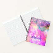 Cute iriserende zilveren namaak glinster monogram notitieboek (Binnen)