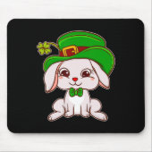 Cute Irish Bunny Dpress voor St Patrick Day Irish Muismat (Voorkant)