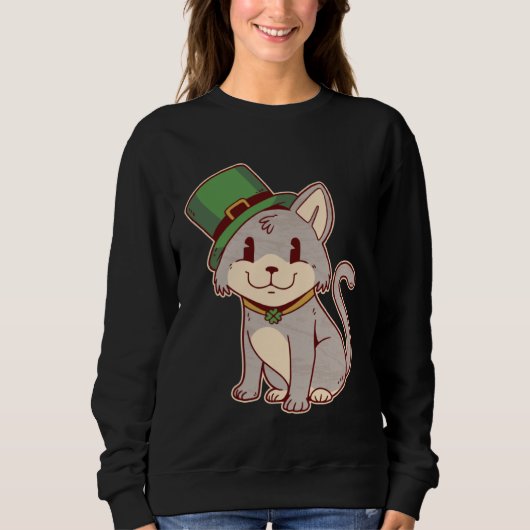 Cute Irish Cat with Top Hat  St Patricks Day Graph (Voorkant)