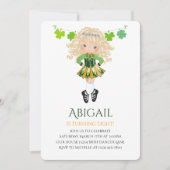 Cute Irish Dance Blond Girl Shamrocks Birthday Kaart (Voorkant)