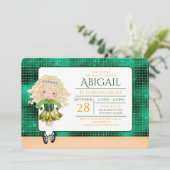 Cute Irish Dance Blond Girl Soft Shoe Birthday Kaart (Staand voorkant)