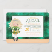 Cute Irish Dance Blond Girl Soft Shoe Birthday Kaart (Voorkant)