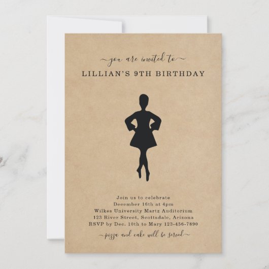 Cute Irish Dancing Birthday Invitation Kaart (Voorkant)
