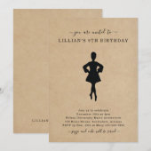 Cute Irish Dancing Birthday Invitation Kaart (Voorkant / Achterkant)